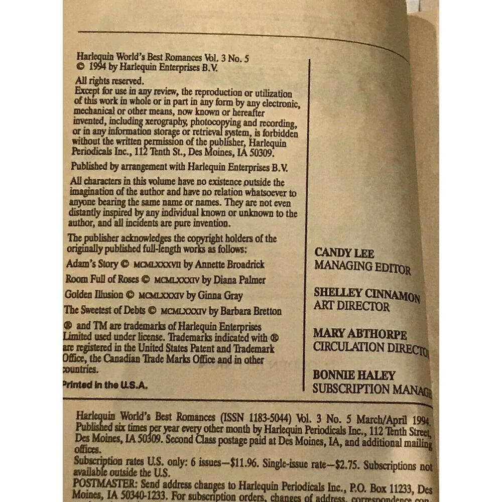 Harlequin World Best Romance Vol 4 No 3 and Vol 3 No 5, 1994